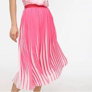 J Crew Pink and white Pleated skirt NWT